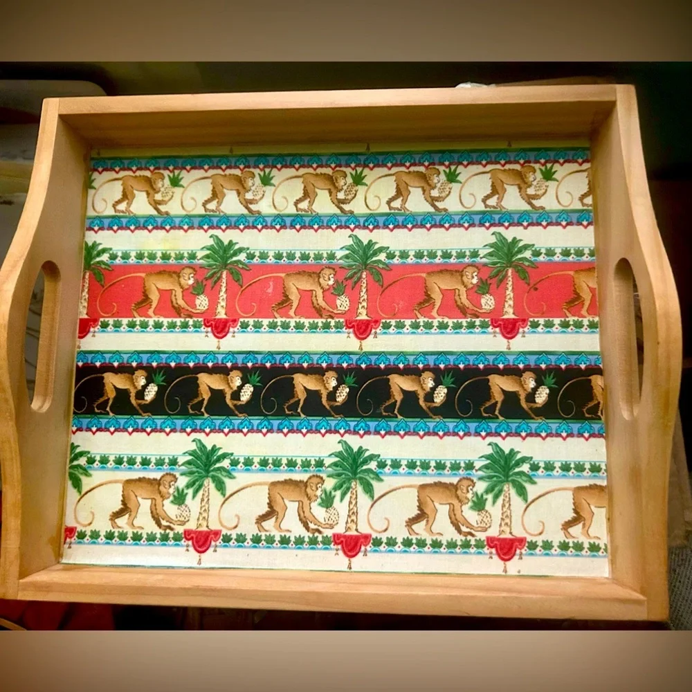 Decor Tray Afrika Kingdom Cole & Son Ardmore-Jabula collection monkeys pineapple
